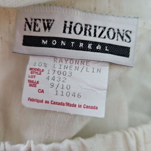 New Horizons Montreal sz 10 Rayon Linen blend Pants ivory pullon - Picture 2 of 11